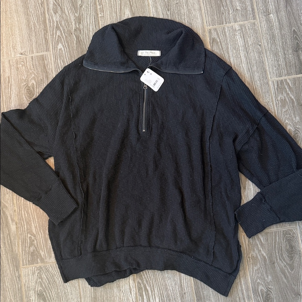 NEW🎉We the Free Womens cotton ribbed pullover sweater size small black